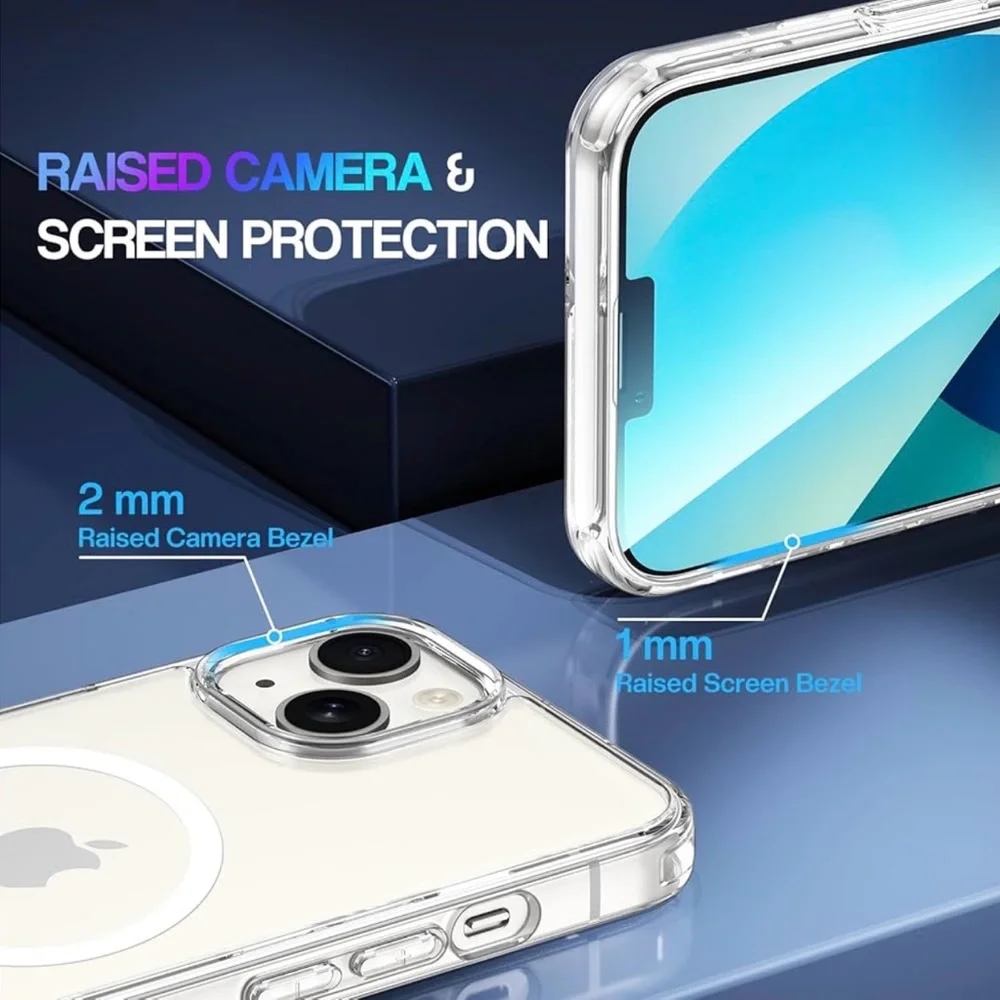 iPhone 13 Clear Case Tempered Glass Screen Protector Camera Lens Protection Set